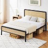 coucheta Metal Rattan Bed Frame with Headboard, Safe Rounded Corners Storage Space - 3 of 4