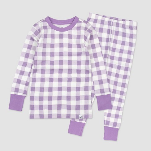 Honest Baby Toddler Girls' 2pc Painted Buffalo Pajama Set - Purple - image 1 of 4