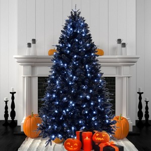 NicBex Pre-Lit Christmas Tree Halloween Xmas Artificial Tree with 2156 Branch Tips, 500 Lights for Home, Shops, Black - 1 of 4