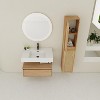 ChicFurnit Bathroom Vanities 30 Inch Wall Mounted Vanity with Resin Sink Large Soft Close Drawer for Bathroom, Brown, 29.5"*18.1"*15.8" - 2 of 4
