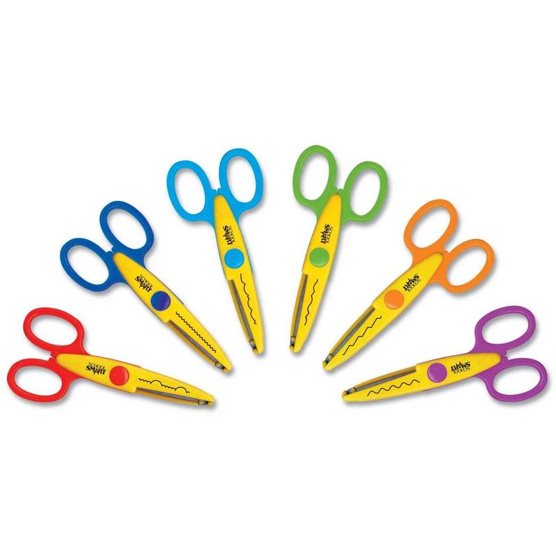 School Smart Paper Edger Scissor Set, Assorted Designs, Pack of 6, 1 of 3