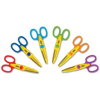 School Smart Paper Edger Scissor Set, Assorted Designs, Pack of 6