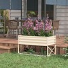 Okak 27.5" Rattan Wicker Raised Garden Bed with Tool Storage Shelf, Outdoor Portable Elevated Planter Box for Vegetables/Herbs/Flowers - 2 of 4