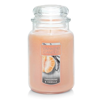 22oz Classic Tangerine and Vanilla - Yankee Candle: Lidded Jar, Rose & Sugar Aromas, 150hr Burn Time