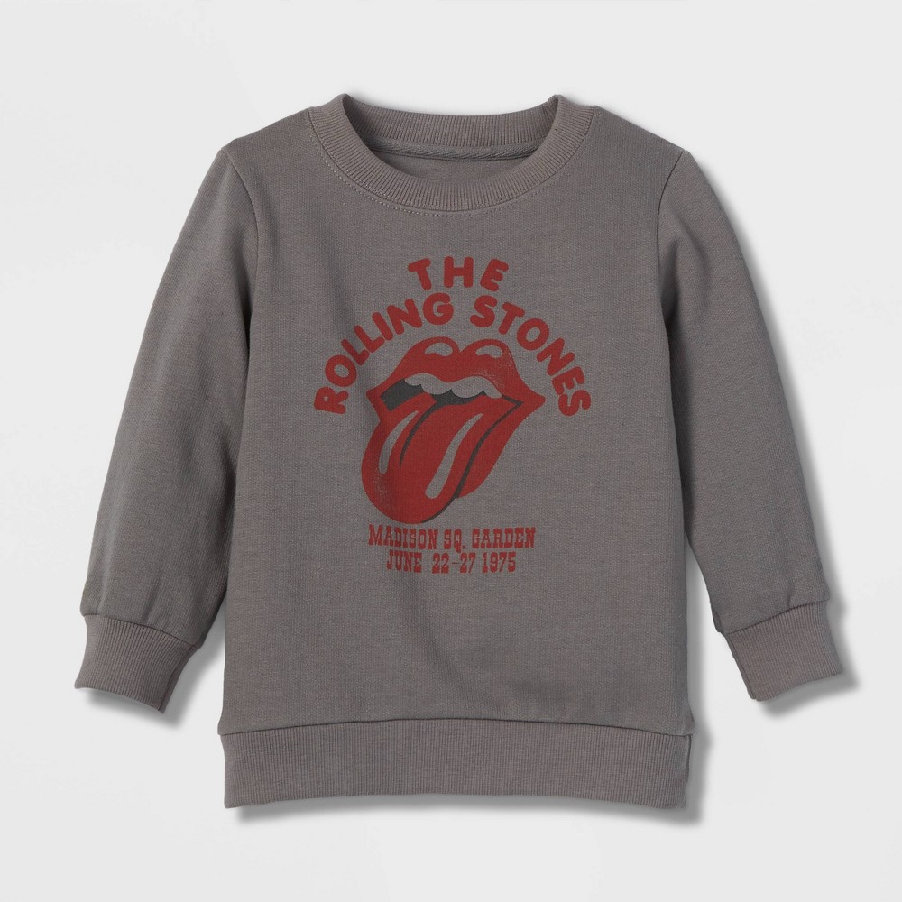 size 3T Toddler Boys' The Rolling Stones Printed Sweatshirt - Gray