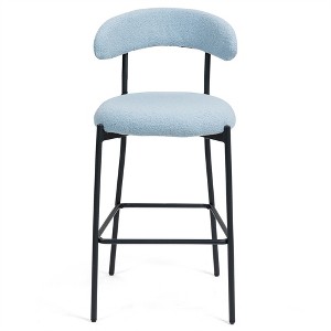 OUTSUPPLY Bar Stool, Black Metal Base with Footrest for Kitchen, Cafe, Vanity, Easy Assembly - 1 of 4