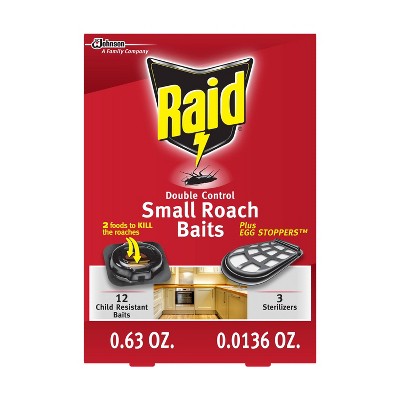 Raid Double Control Indoor Small Roach Killer with Egg Stoppers - 12+3ct