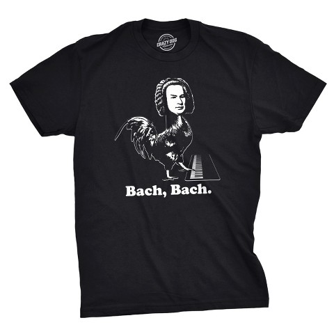 Мужские футболки Crazy Dog T-Shirts, Inc. Mens Bach Bach T Shirt Funny Classical Composer Chicken Tee - Crazy Dog Men's T Shirt For Music Lovers Black S