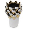 HomeRoots 10" White Leaf Tulip Porcelain Table Vase With Sculptural Details - 4 of 4