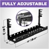 Liquid Stands Extendable Under Desk Cable Management Tray - 22.5' Metal Cable Management Under Desk with Clamp Cable Tray Cord Holder for Piano Stand - 2 of 4