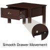 Lavish Home Shaker Style End Table with Drawer, Umber Brown, Set of 2 - 3 of 4