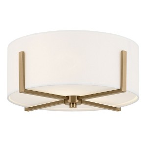Malen 15.5 Inch 2 Light Flush Mount with White Fabric Shade in Black - 1 of 1