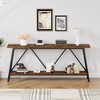 MAYEERTY Sofa Table 70.9 Extra Long 2 tier shelves console for Hallways Living Rooms etc. Rustic Brown Black 70.9L X 11.8W X 32H - 2 of 4