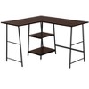Vynxaria Modern 48" L-Shaped Corner Computer Desk with Storage Shelves Brown Laminate Black Metal for Home Office - 4 of 4