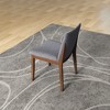 Laura Mid-Century Modern Solid Wood Dining Chairs (Set of 2) – Grey Upholstered Seat, Natural Wood Frame - 4 of 4
