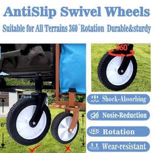 CAVINAS Collapsible Foldable Wagon Cart with Strapping System, Shopping Cart with All-Terrain Wheels Beach Wagon, Utility Cart for Camping - 1 of 4