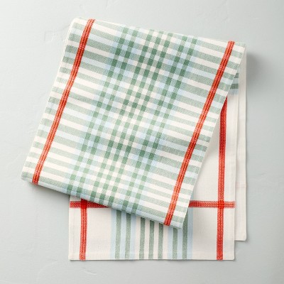 14"x72" Multi Plaid Woven Table Runner Cream - Hearth & Hand™ with Magnolia