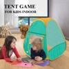 Etokfoks 2 Pcs Kids Pop Up Play Tent 30.8 x 30.8 x 33.8 Inch Foldable Castle Playhouse for Boys and Girls Indoor Outdoor Green Orange - 3 of 4