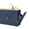 Maliang Kitchen Storage Islands with Drawers, Trash Can Storage, 53.2"W x 20.9"D x 38.0"H - 3 of 4