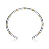 Rhodium and 14K Gold-Plated Cuff Bracelet, offering a luxurious blend of shimmering rhodium and warm gold for a striking and elegant accessory. - 3 of 3