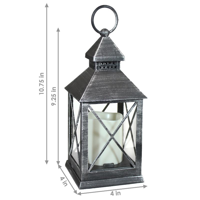 Sunnydaze 10" Yorktown Black Traditional Style Plastic and Glass Battery Operated Indoor LED Candle Lantern, 3 of 12