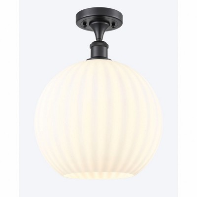 White Venetian - 1 Light Semi-Flush Mount In Modern Style-14.75 Inches Tall and 12 Inches Wide