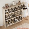 Shoe Cabinet with 2/3/4/6 Flip Drawers/ with 3 Flip Drawers & Side Door, Wooden Shoe Organizer w/Adjustable Shelf, Shoe Storage for Entryway - 4 of 4