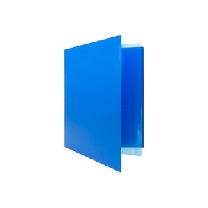 JAM Paper Heavy Duty Plastic Multi-Pocket Folders 4 Pocket Organizer Blue 389MP4BU - 1 of 3