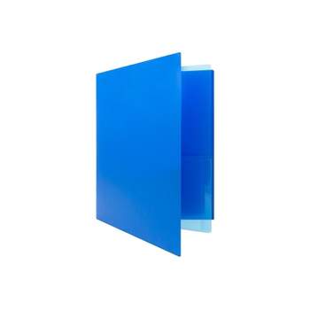 JAM Paper Heavy Duty Plastic Multi-Pocket Folders 4 Pocket Organizer Blue 389MP4BU