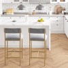 Bar Stools Kitchen Set of 2, Upholstered Counter Height Barstools with Back, Footrest, Bar Chairs for Kitchen, Island, Counter Bar - 2 of 4