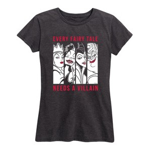 Women's - Disney - Evil Queen Cruella Maleficent Ursula Every Fairy Tale Needs A Villain Short Sleeve Graphic T-Shirt - 1 of 4