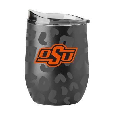 NCAA Oklahoma State Cowboys 16oz Black Leopard Stainless Steel Wine Tumbler