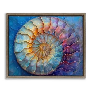 Stupell Industries Maritime Nautilus Spiral Black Framed Floater Canvas Wall Art - 1 of 4
