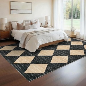 Geometric Rug Washable Rugs for Living Room, Modern Diamond Rug with Non Slip Backing, Non Shedding Stain Resistant Contemporary Floor Covering - 1 of 4
