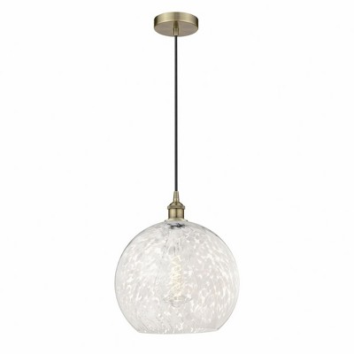 White Mouchette - 1 Light Cord Hung Pendant In Modern Style-16.63 Inches Tall and 13.75 Inches Wide
