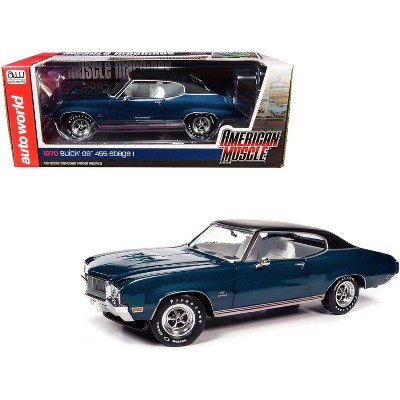 1970 Buick GS 455 Stage 1 Hardtop Diplomat Blue Met. Magazine Cover Car (July 2019) 1/18 Diecast Model Car by Autoworld