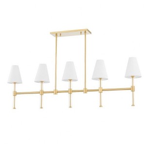 Mitzi Janelle 5 - Light Island Pendant Light in  Aged Brass - 1 of 1
