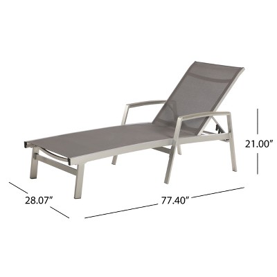 Gray and Silver Aluminum Adjustable Outdoor Chaise Lounge Set