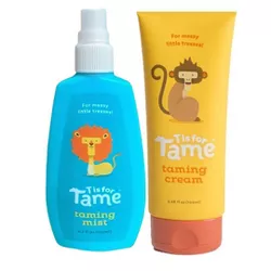 T is for Tame Hair Taming Cream & Detangling Mist - Coconut & Jojoba Oil - Light Hold - 7.68oz/2pk