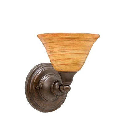 Toltec Lighting Any 1 - Light Sconce in  Bronze with 7" Firré Saturn Shade