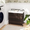 Costway Laundry Hamper w/Wheels & Lid, 125L 3-Section Clothes Hamper w/2 Liner Bags - 2 of 4