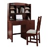 PAGED Vintage 40" Home Computer Desk and Upholstered Chair Set with Bookshelf,  with Four Drawers, Storage Shelf and Chair, White - 4 of 4