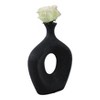 Sagebrook Home Ceramic Oval Vase - Contemporary Glam Abstract Cut-Out Vase Beaded - 2 of 4