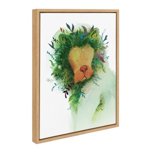 Kate & Laurel All Things Decor 18"x24" Sylvie Jungle King Framed Canvas by Faryn Hughes Natural - 1 of 4