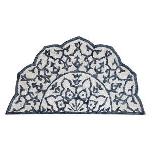 2' X 4' Navy And White Decorative Hearth Rug - 1 of 4