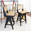 Mid-Century Rattan Bar Stool (Set of 2) with Full Back, Skin-Friendly Breathable Rattan and Perfect for Kitchen Island or Home Bar - 4 of 4