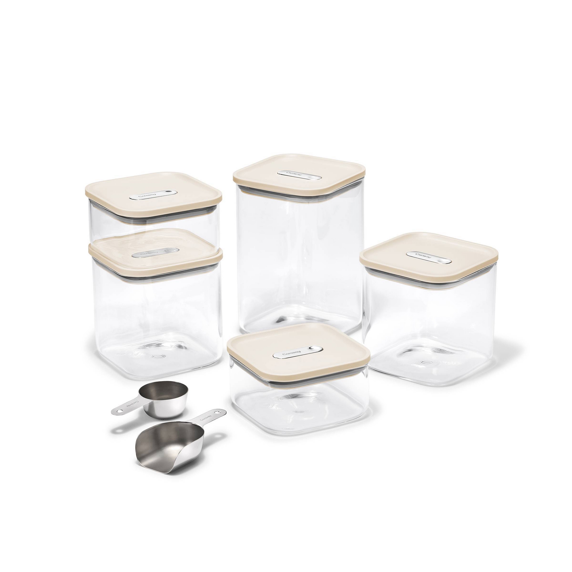 Caraway Home 13pc Glass Airtight Container Set Cream
