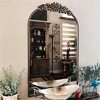 Vintage Arched Mirror Large Antique Gold Ornate Traditional Metal Vanity Baroque - 3 of 4
