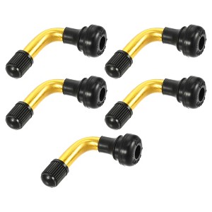 Unique Bargains Universal Car Tubeless Tire Valve Gold Tone 5 Pcs - 1 of 4