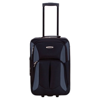 Rockland Journey 4pc Softside Checked Luggage Set - Black/gray : Target